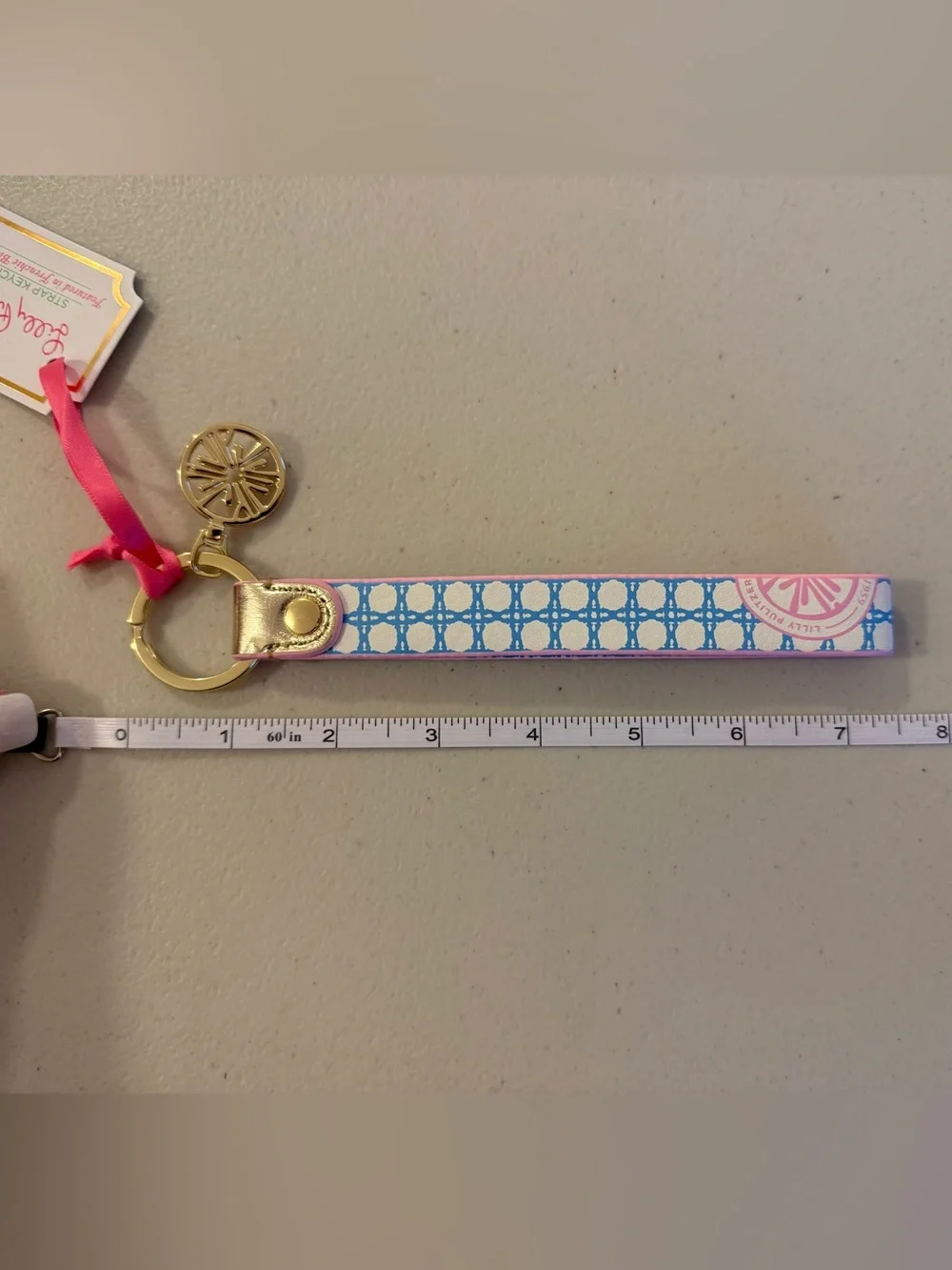 Lilly Pulitzer Strap Keychain in ‘Frenchie Blue Caning’ - *NWT*